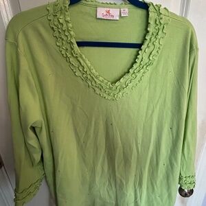 Womens Light Green Shirt w Sparkles